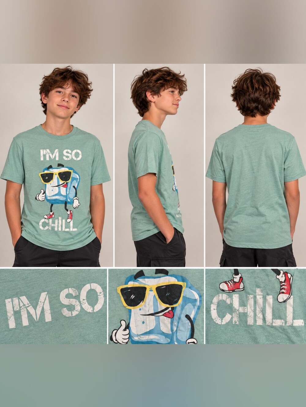 George Mint Green 'I'm So Chill' Graphic Tee for Kids